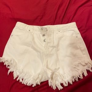 White High Waisted Shorts Size 8